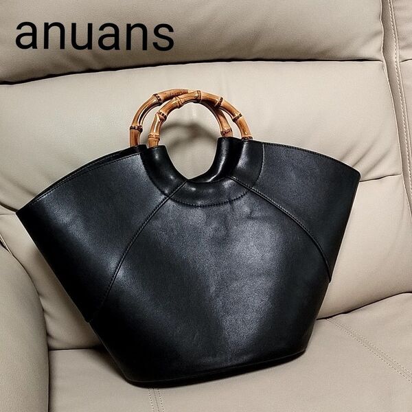 anuans アニュアンス バンブーハンドルバッグ