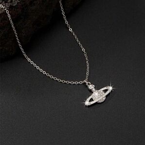 シルバー【新品・未使用】土星×スカル モチーフ ネックレス