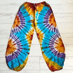 タイパンツ 男女兼用 タイダイ染め サルエルパンツ 一点物 新品 No.12