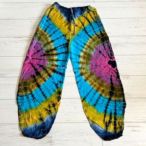 タイパンツ 男女兼用 タイダイ染め サルエルパンツ 一点物 新品 No.14