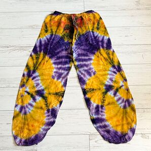 タイパンツ 男女兼用 タイダイ染め サルエルパンツ 一点物 新品 No.17