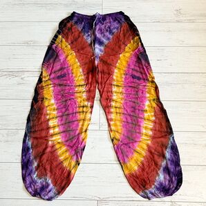 タイパンツ 男女兼用 タイダイ染め サルエルパンツ 一点物 新品 No.24