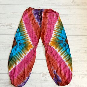タイパンツ 男女兼用 タイダイ染め サルエルパンツ 一点物 新品 No.26