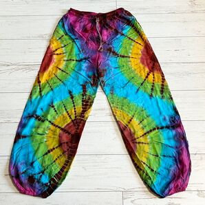 タイパンツ 男女兼用 タイダイ染め サルエルパンツ 一点物 新品 No.29