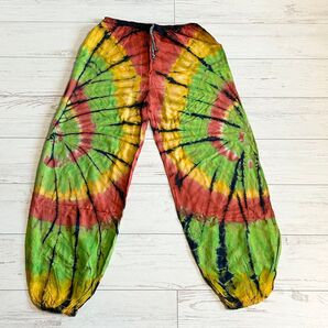 タイパンツ 男女兼用 タイダイ染め サルエルパンツ 一点物 新品 No.30