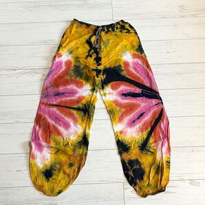 タイパンツ 男女兼用 タイダイ染め サルエルパンツ 一点物 新品 No.32