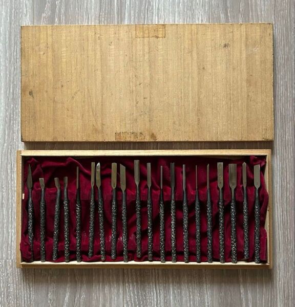 希少 新品未使用 【清玄】 30年程前に高島屋で購入 彫刻刀 丸棒 20本組