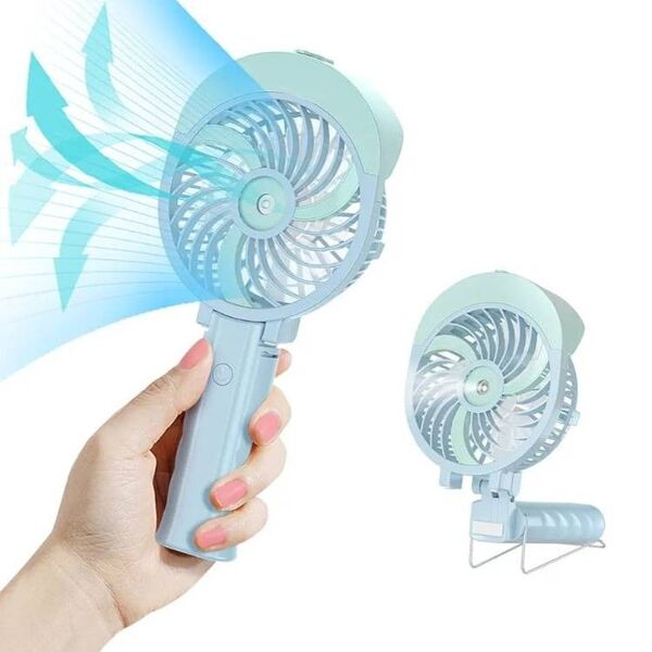 AA45 HandFan ハンディファンミスト 携帯扇風機 手持ち扇風機 ミスト付き 折り畳み式 卓上兼用 扇風機 熱中症対策