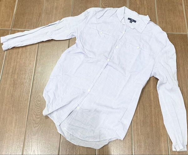 【本日限定価格】【替えボタン付】GAP ギャップ 薄手 長袖 チェック ボタン ダウン 長袖シャツ XXS S相当 綿 100%