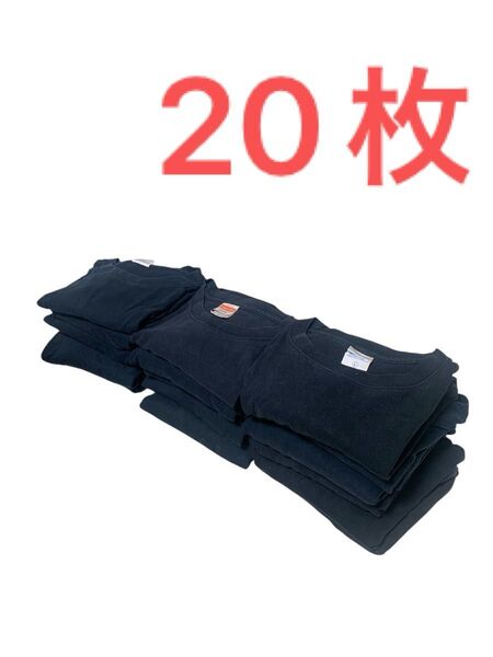 【本日限定価格】L ネイビー 紺 綿100% コットン 半袖 T シャツ 無地 シンプル 20枚 セット まとめ売り