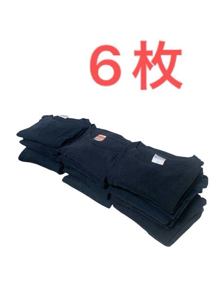 【本日限定価格】L ネイビー 紺 綿100% コットン 半袖 T シャツ 無地 シンプル 6枚 セット まとめ売り