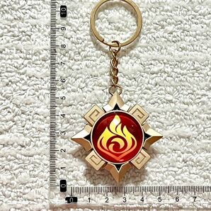 原神 神の目 マーヴィカ キーホルダー ナタ 炎元素 コスプレ小道具 グッズ