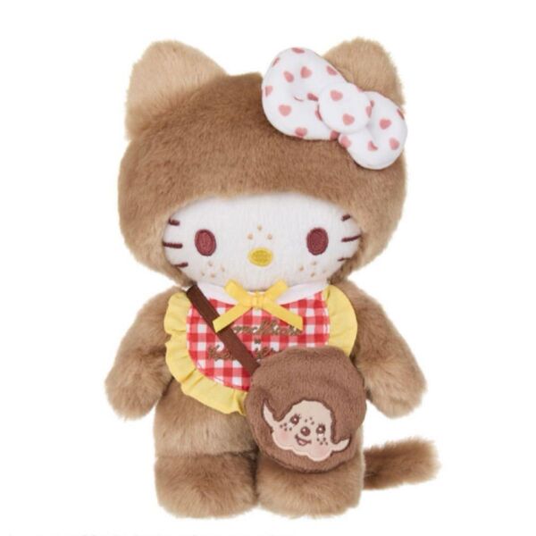 ハローキティ モンチッチ ぬいぐるみ ギンガムチェック Sサイズ