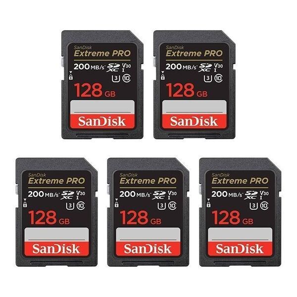 未使用 5枚セット 正規品 SanDisk サンディスク 128GB SDカード