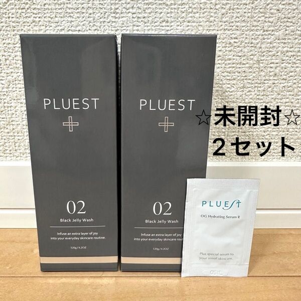 プルエスト ブラックジェリーウォッシュ 洗顔料 120g 2セット 美容液付き