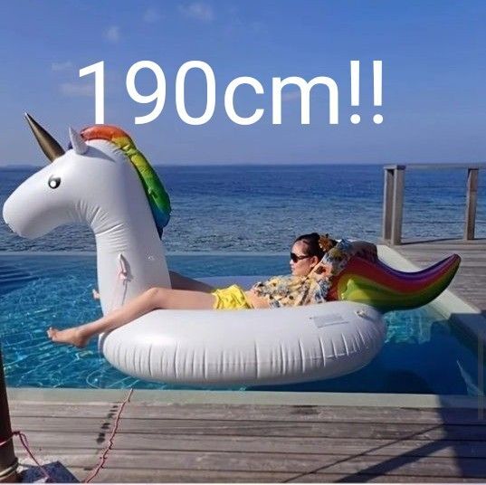 最安値! 190cm 特大フロート 浮き輪 フロート 大型 ユニコーン