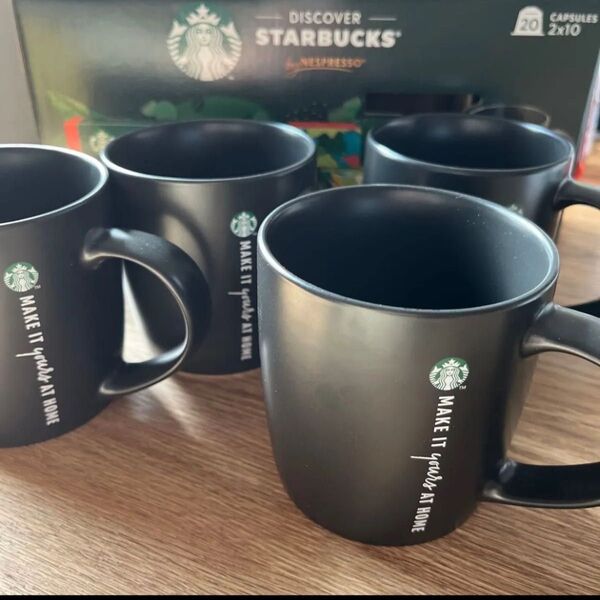 新品 4個 スターバックス STARBUCKS マグカップ 陶器製 スタバ