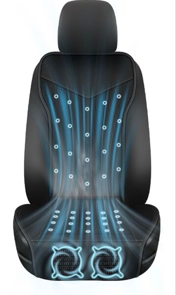 クールシート 大型ダブルファン搭載&40送風穴 車用冷却シート DC12V対応 快適冷感 3段階風量調節 猛暑対策 長距離運転