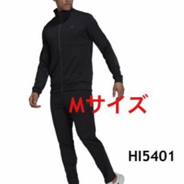 アディダス メンズ ジャージ 上下セット スリム ジップ トラックスーツ KC613 スポーツウェア M ブラック HI5401