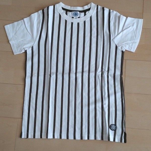 JPRESS ストライプTシャツ 白×オリーブ 160サイズ