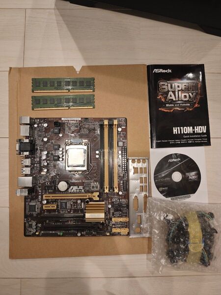 マザーボード、CPU、メモリー、電源、ケースセット