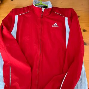 美品 adidas ウィンドブレーカー レッド メンズ