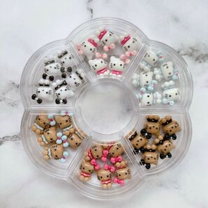 151 ハローキティ 日焼けキティ ネイルパーツ 30個 ハワイ ギャル デコ デコパーツ セット ネイルアート