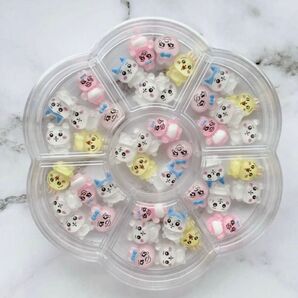 160 ちいかわ おぱんちゅうさぎ ネイルパーツ 46個 3Dネイル アート ネイルチップ