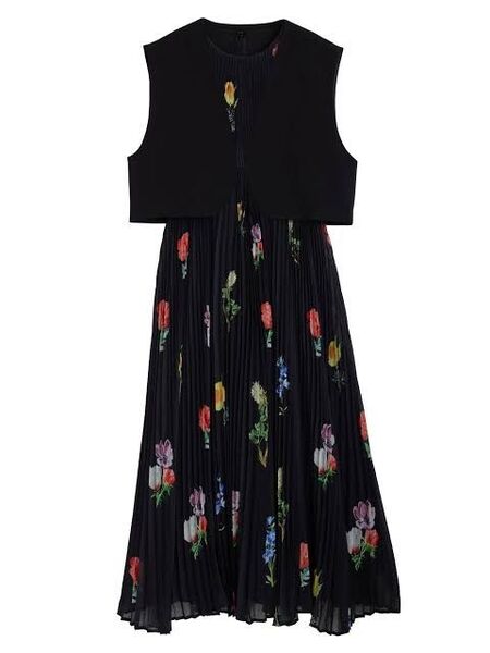 Ameri VINTAGE EMMA VEST SET PLEATS DRESS