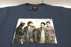 伝説のUK男性ボーカルグループ BLUE 2004年ジャパンツアー Tシャツ 半袖 ブルー 前後プリント M・身幅約49cm※未使用品/稀少/SMAP/槇原敬之