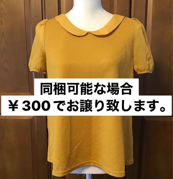 ブラウス チュニック トップス 半袖 アースミュージックアンドエコロジー マスタード イエロー レディース No.50