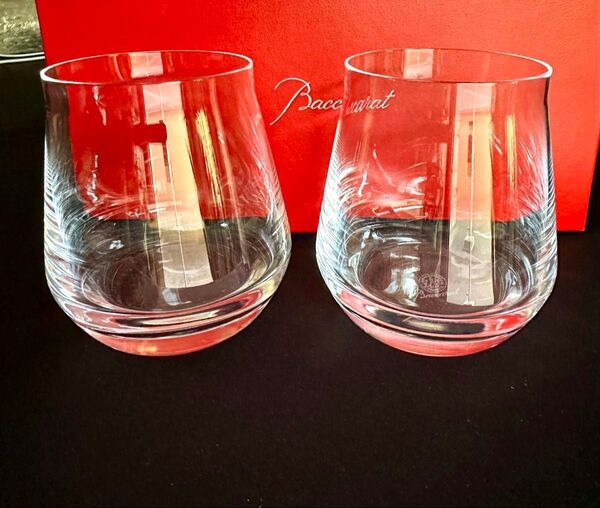 未使用 Baccarat シャトー・バカラ ペア ロックグラス、タンブラー クリア 2個セット 純正箱、ほぼ新品、赤い冊子