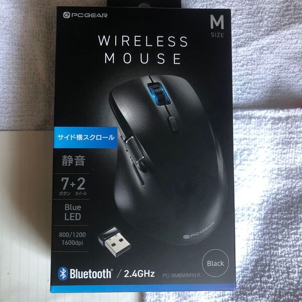 OHM PCGEAR静音ワイヤレスマウス Mサイズ PC-SMBWM10 K(ブラック)