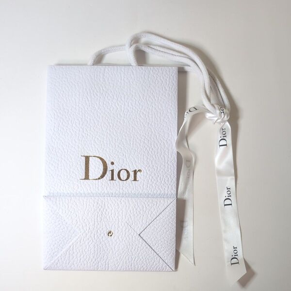 Dior ショッパー 紙袋 リボン ホワイト
