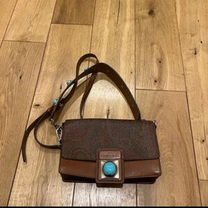 ETRO エトロ クラウンミー ショルダーバッグ ペイズリー柄 ターコイズ
