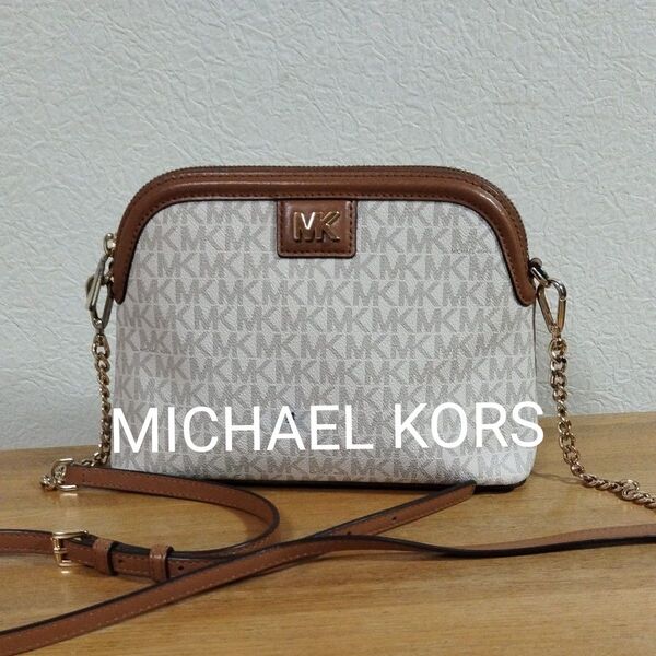 MICHAEL KORS ショルダーバッグ ホワイト×ブラウン