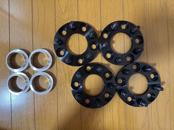 5穴 114.3×1.25 15mmワイドトレッドスペーサー、ハブリングセット