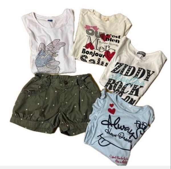 ショートパンツ140 長袖Tシャツ.半袖Tシャツの全5枚セット