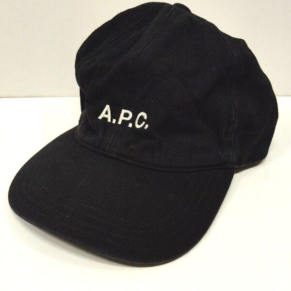 A.P.C. アーペーセー キャップ 帽子 ブラック CAP コットン ブルガリア製 刺繍ロゴ