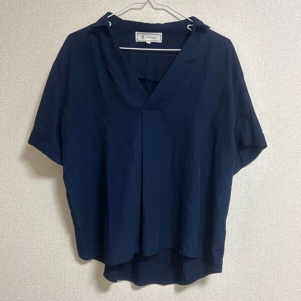 ロペピクニック ブラウス オフィスカジュアル ネイビー 半袖 シャツ Tシャツ カットソー