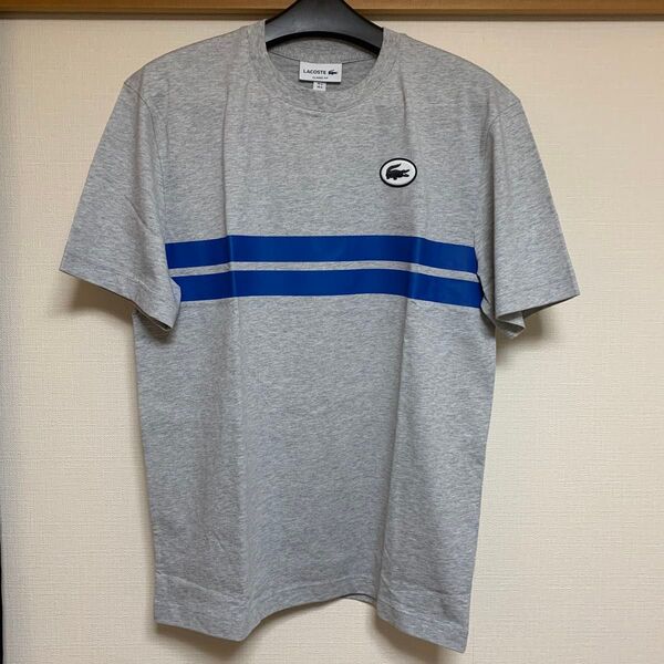 LACOSTE ラコステ Tシャツ メンズ グレー Mサイズ相当 ワニロゴ ラコステ グレー Tシャツ Mサイズ 新品 綿100