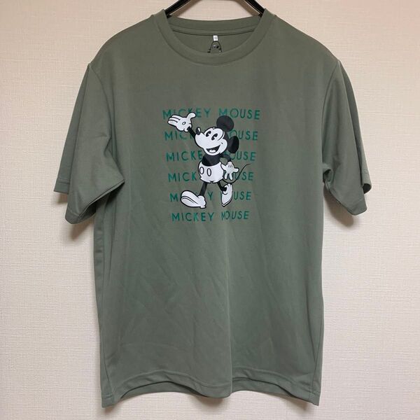 ディズニー ミッキーマウス Tシャツ カーキ Mサイズ 新品タグ付 ミッキーマウス Tシャツ グリーン系