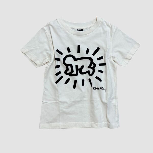 UNIQLO 半袖Tシャツ 半袖 トップス ホワイト Tシャツ ユニクロ keith Haring 男の子 女の子 110cm