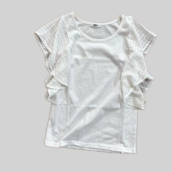 グレイル 異素材デザインカットソー 半袖 ホワイト 半袖Tシャツ トップス Tシャツ カットソー 白 GRL