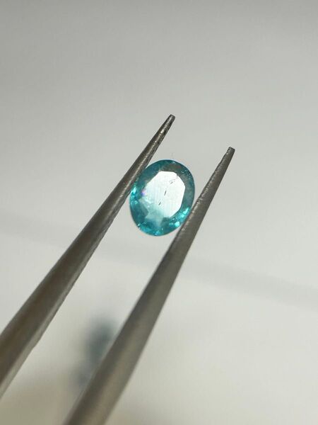天然パライバトルマリン ルース 0.215ct グリーンブルー オーバル ブラジル産 日独ソーティング分析