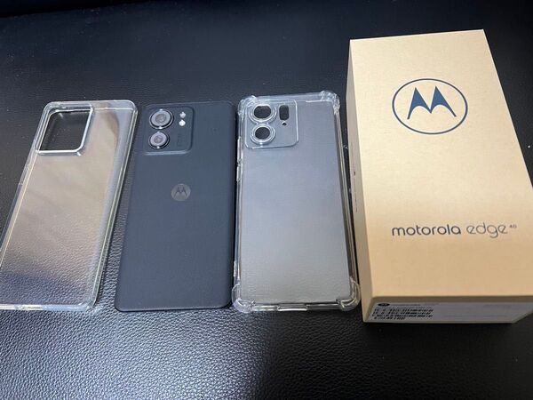 SIMフリー motorola edge 40 モトローラ ブラック 美品 ケース4種類付き 256gb 8gb