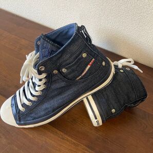 ◇美品 DIESEL ディーゼル デニム ハイカット スニーカー 27センチ