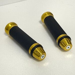 ハンドルグリップ アルミ 非貫通 バーエンド 左右セット ラバー 汎用