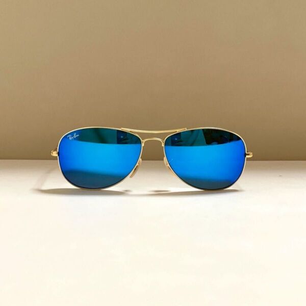 美品 Ray-Ban / レイバン ティアドロップサングラス コックピット RB3362 メタルロゴ アビエーター