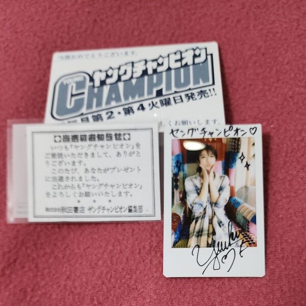 【ヤングチャンピオン懸賞当選品 サイン入り藤木由貴チェキスタンド】